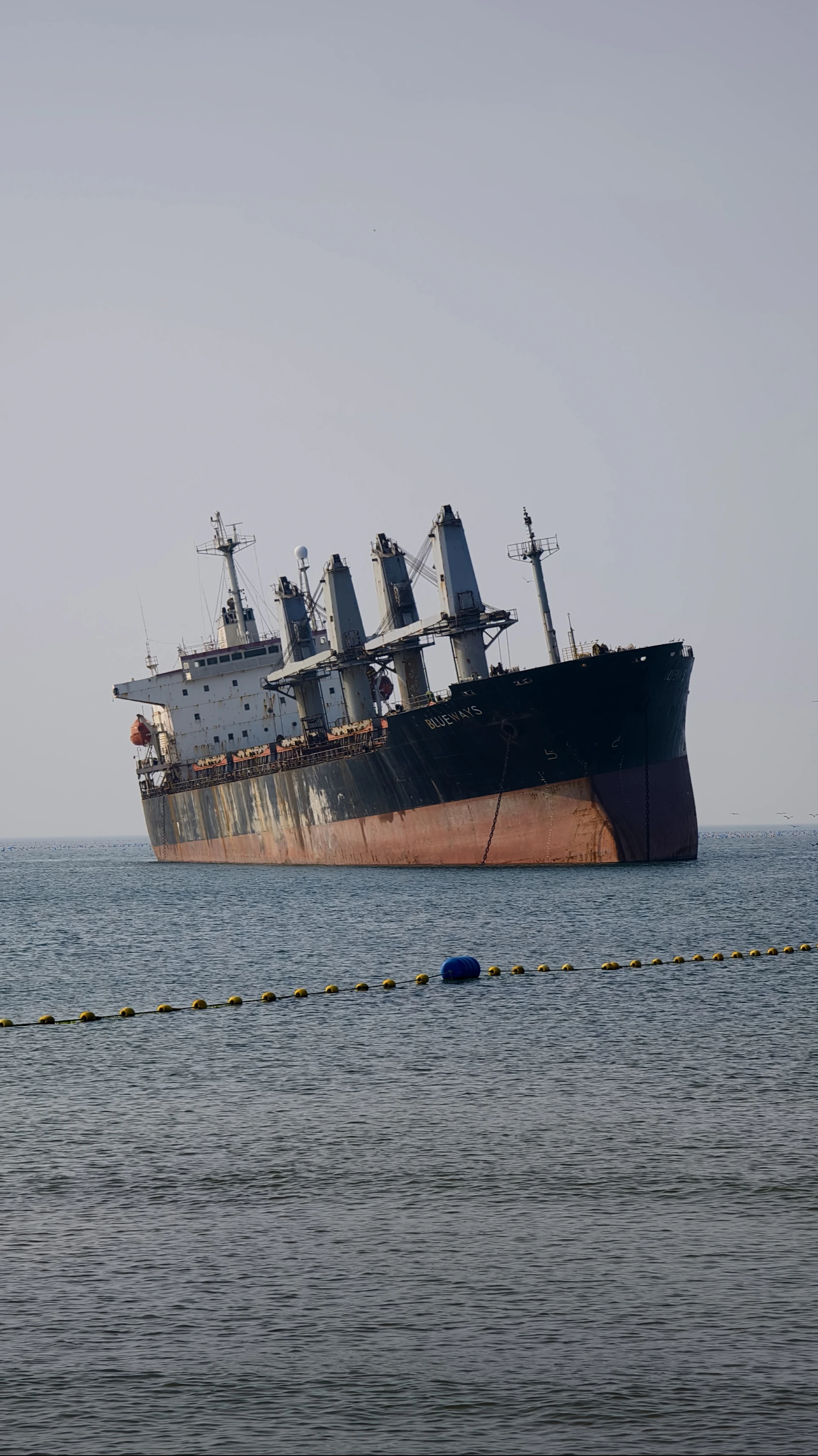 A large ship in the middle of the ocean