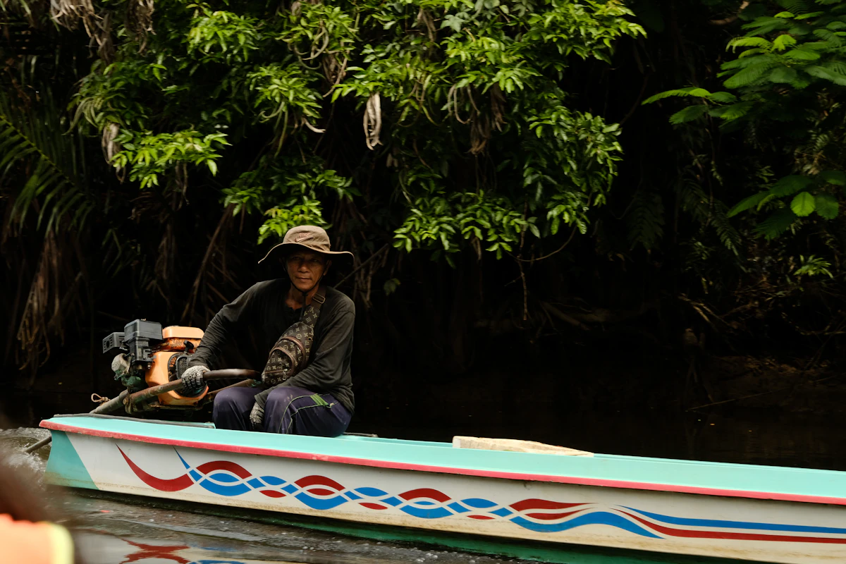 Scenic highlights of Navigating Upriver into Primary Rainforest in Rereiket Jungle Interior, Siberut
