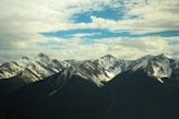 A view of a mountain range from a plane