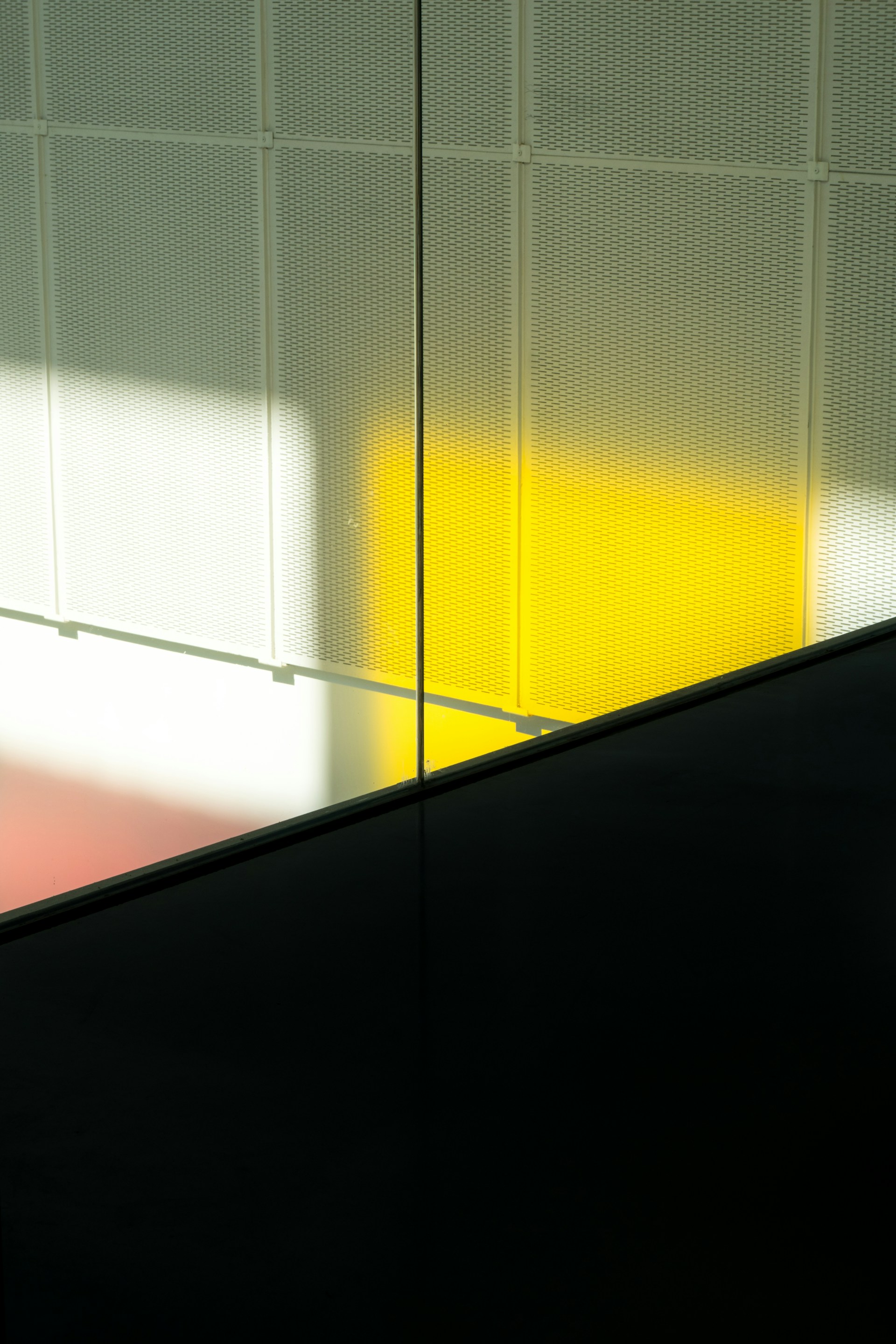 A close up of a yellow object in a room