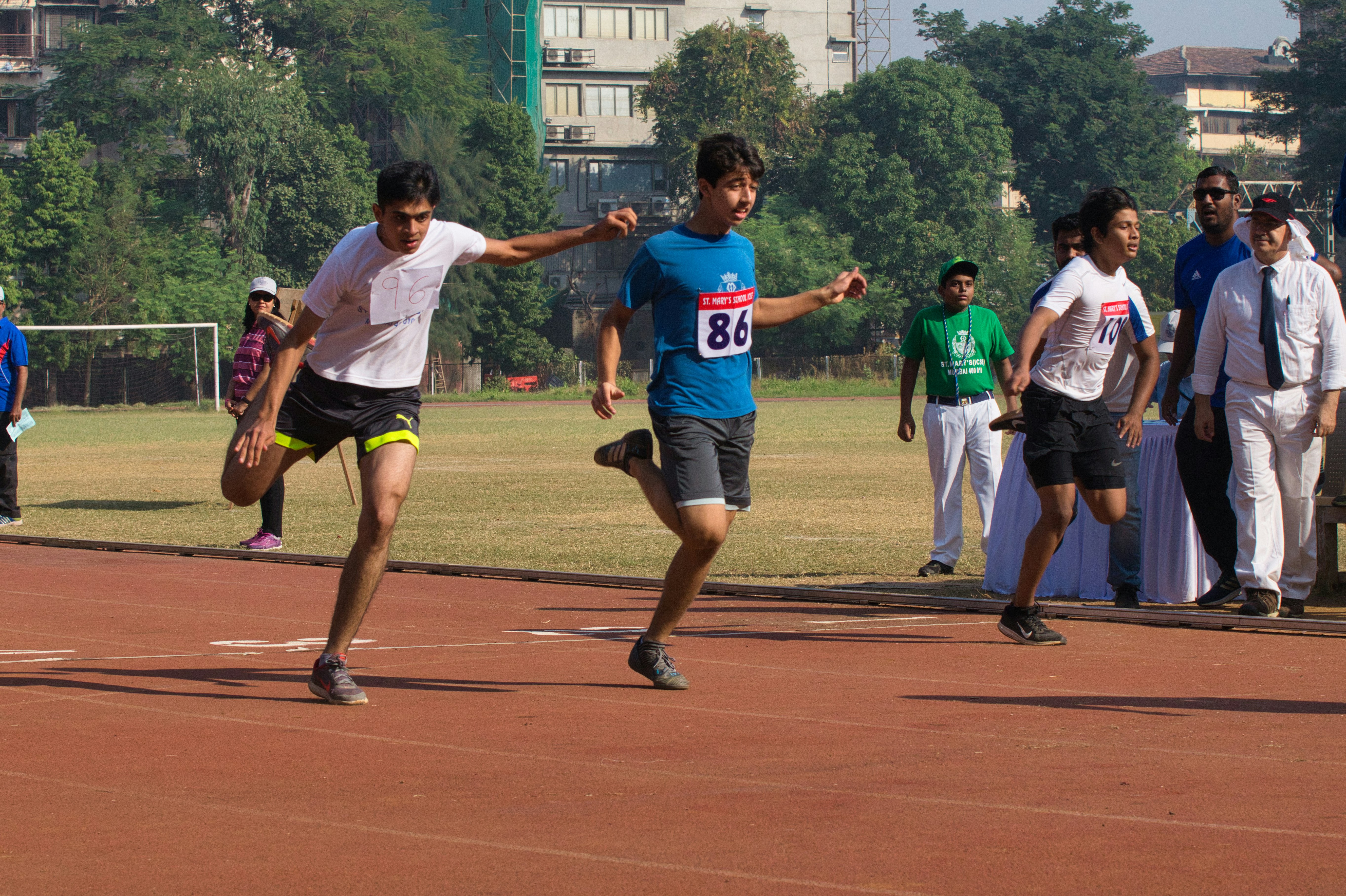 Students participating in a fun run event