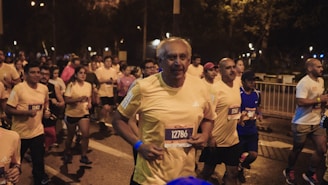 A group of people running in a marathon