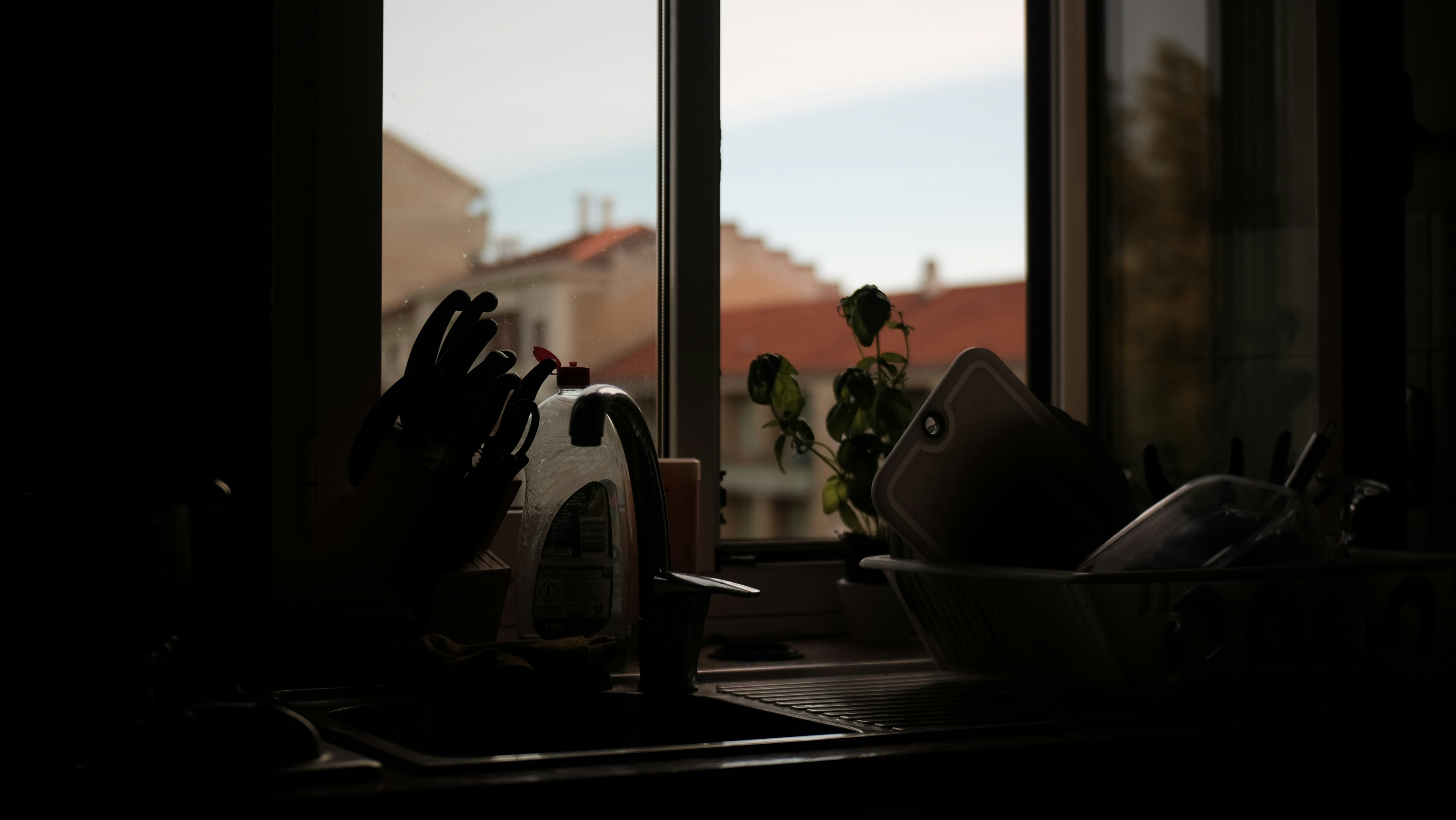 A window with a view of a city outside