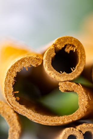 A close up of a bunch of cinnamon sticks