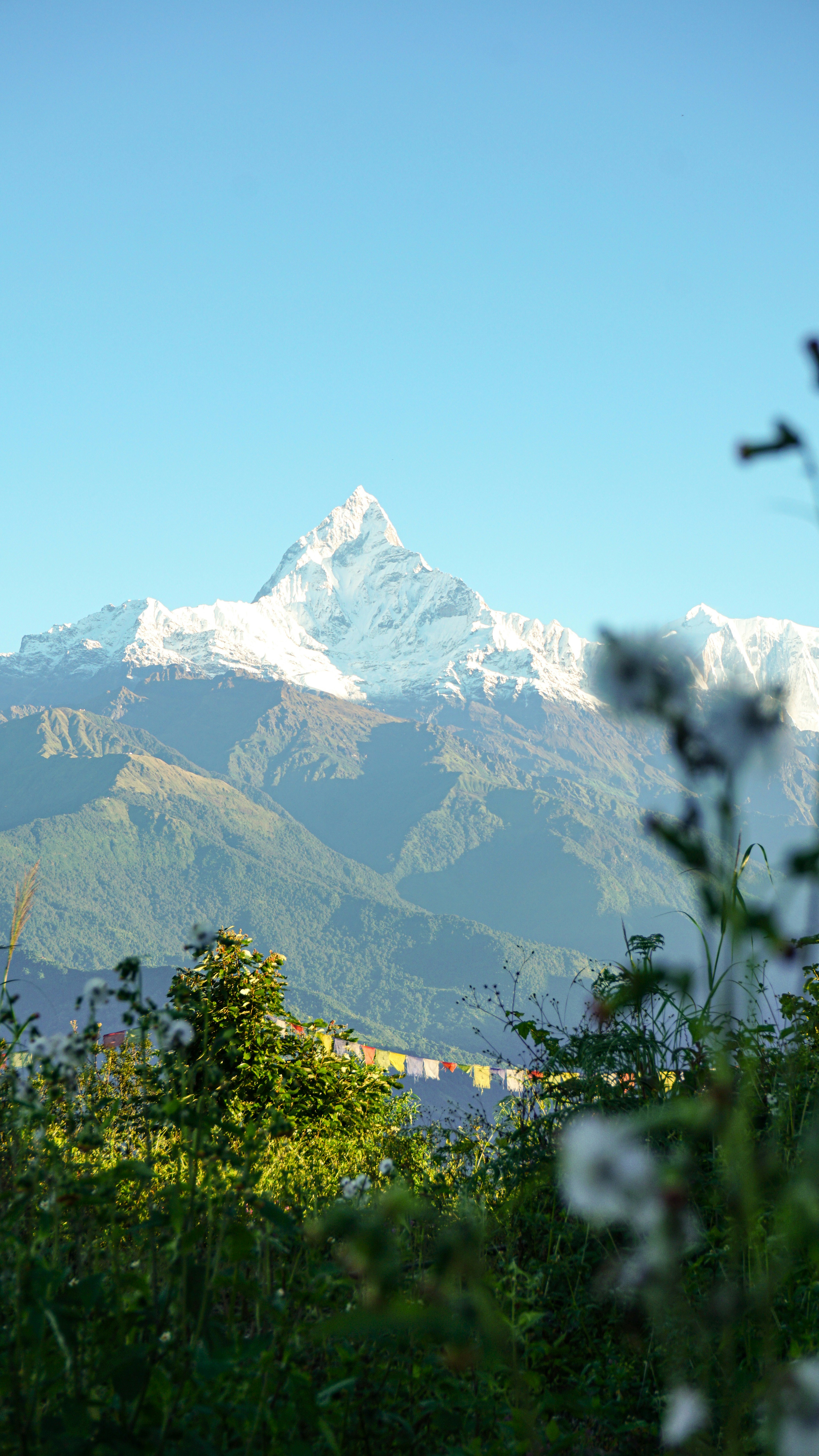A view of a mountain range from a distance