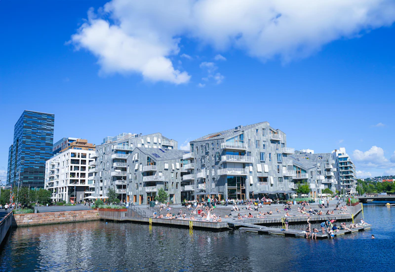 Oslo Barcode skyline — Nox Launch hero bakgrunn
