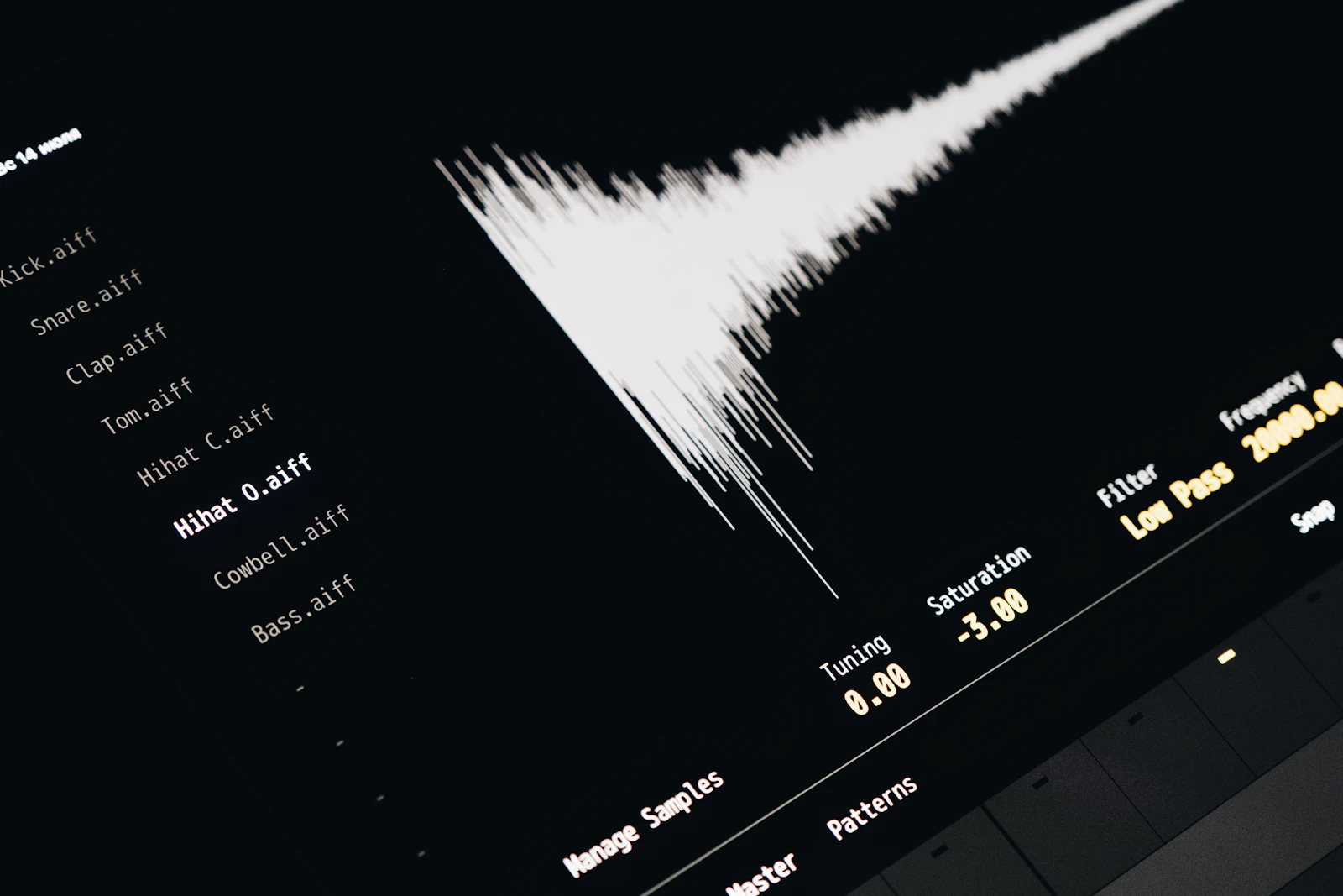 Computer screen showing an audio waveform