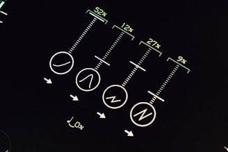 A close up of a cell phone with numbers and arrows