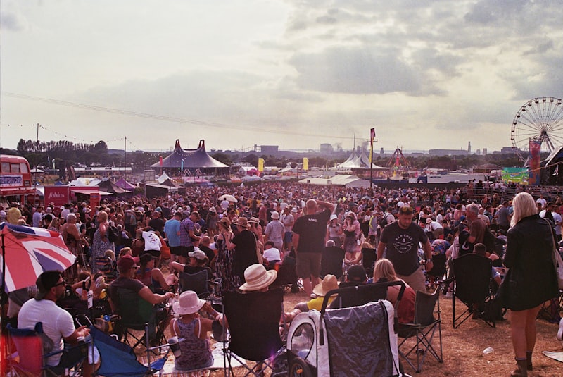 Large crowd at an outdoor music festival