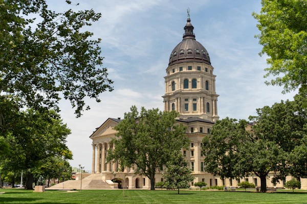Domed state capitol building in Topeka