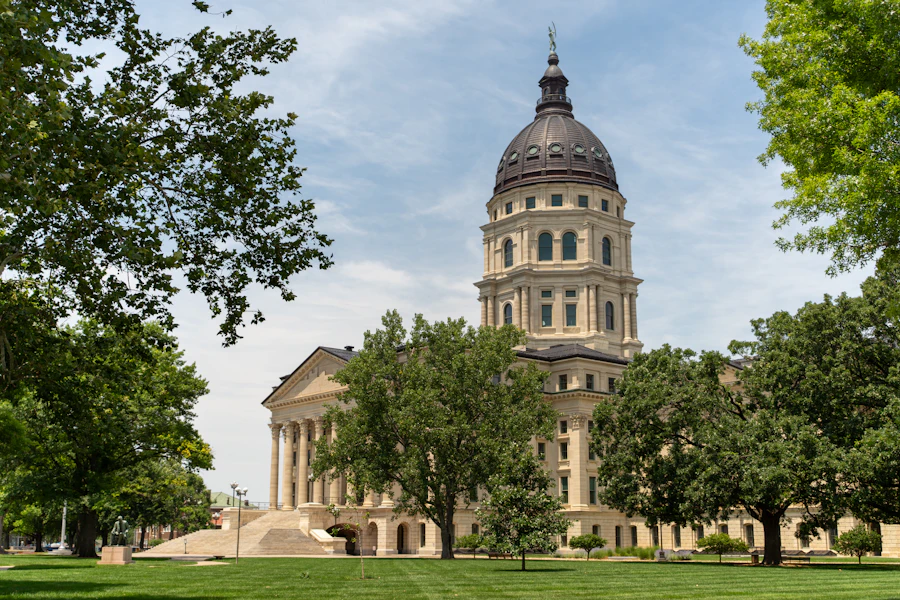Domed state capitol building in Topeka