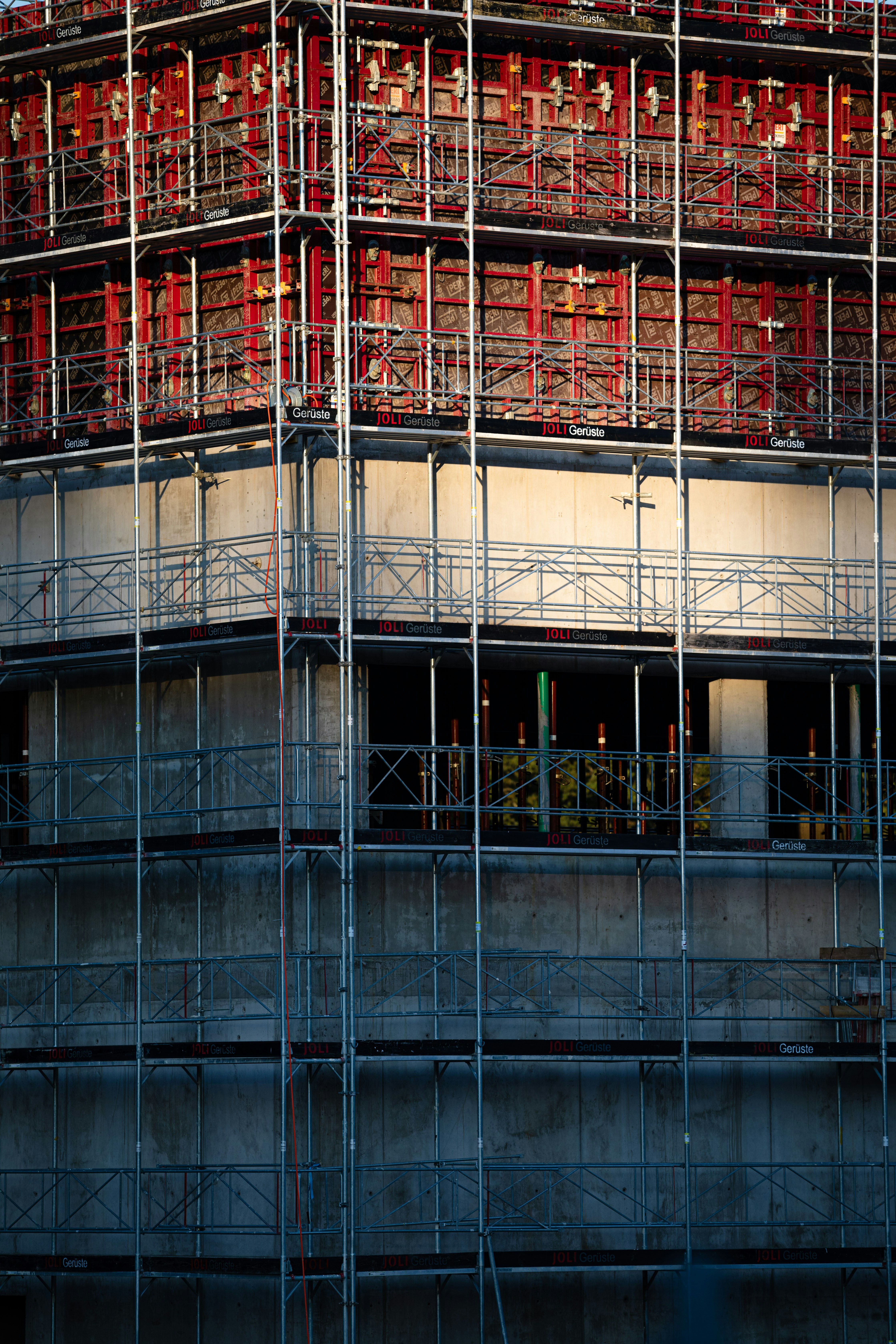 A large building with scaffolding around it