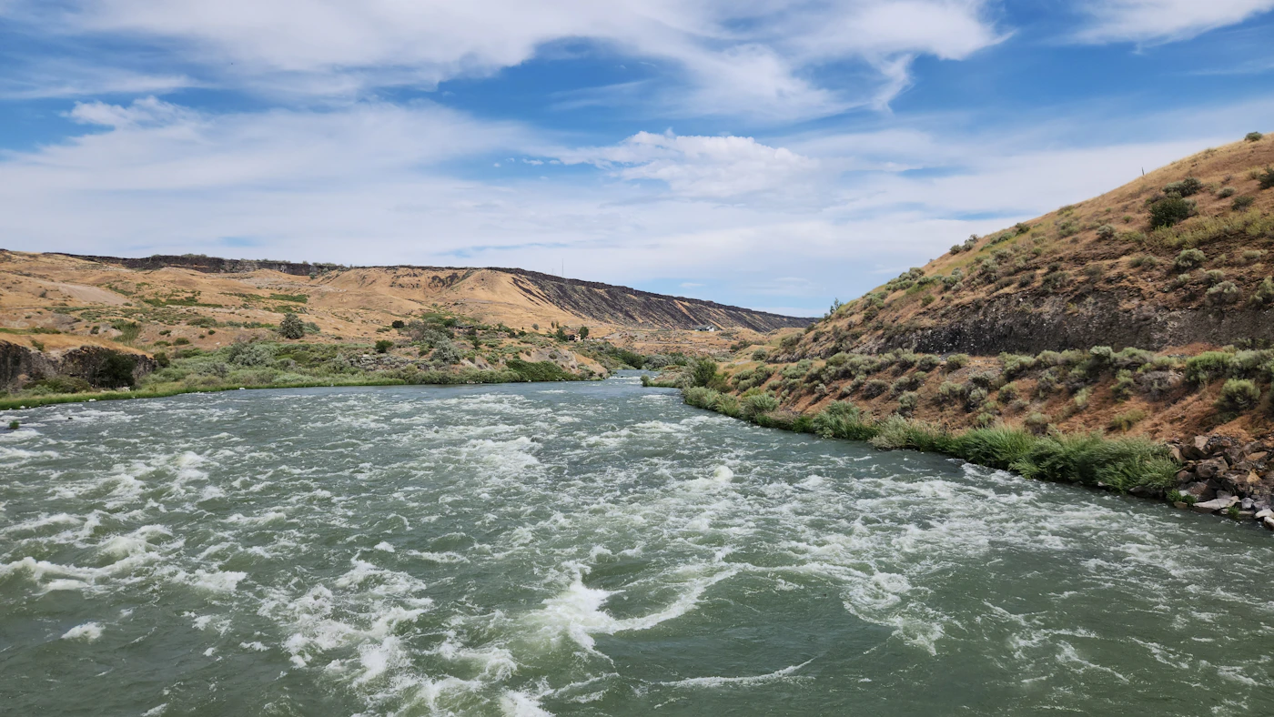 River running through the green Treasure Valley of southwest Idaho