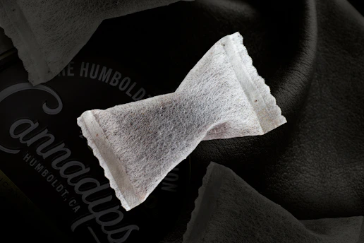 A black and white photo of a piece of cloth