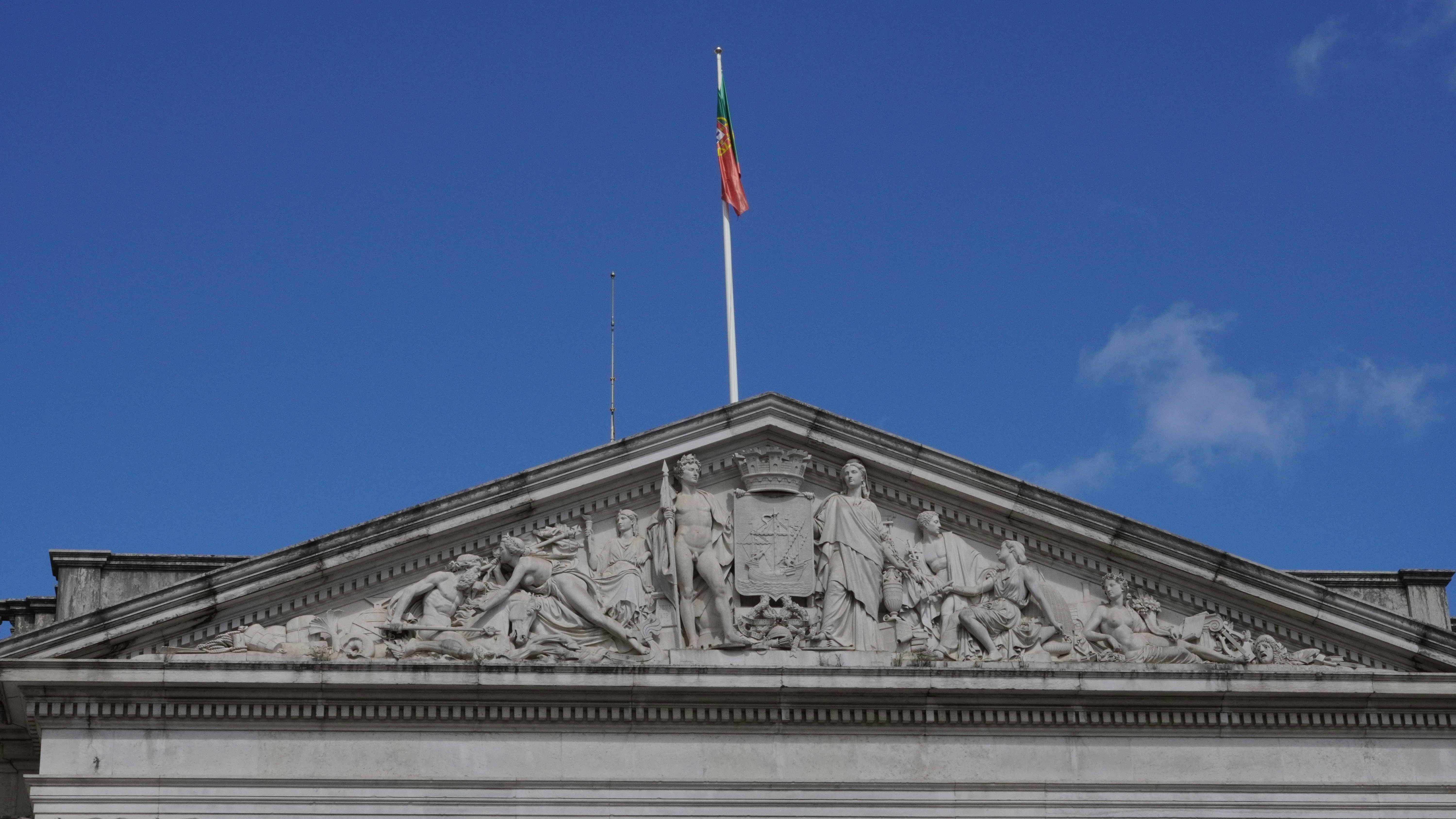 A building with a flag on top of it