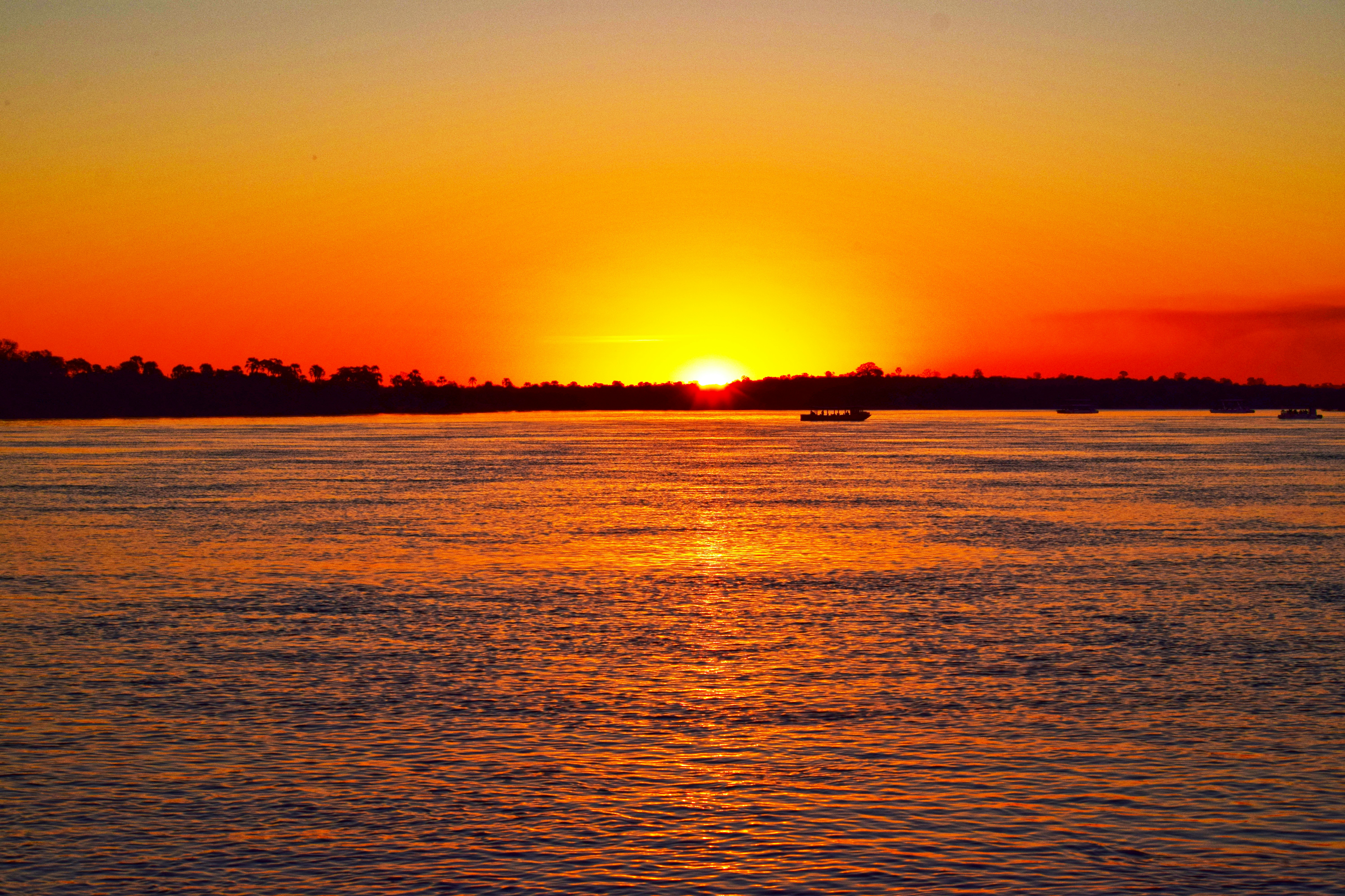 Beautiful sunset over Zambezi River
