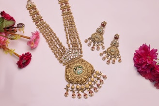 A bunch of jewelry sitting on top of a table