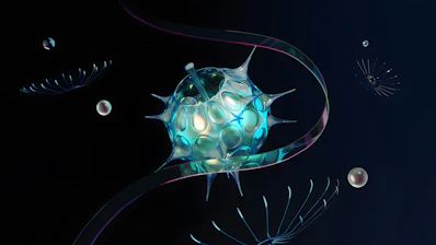 A picture of a plant with a light inside of it