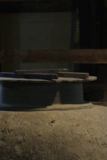 A close up of a vase on a table