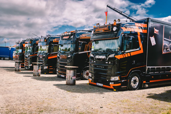 Row of trucks