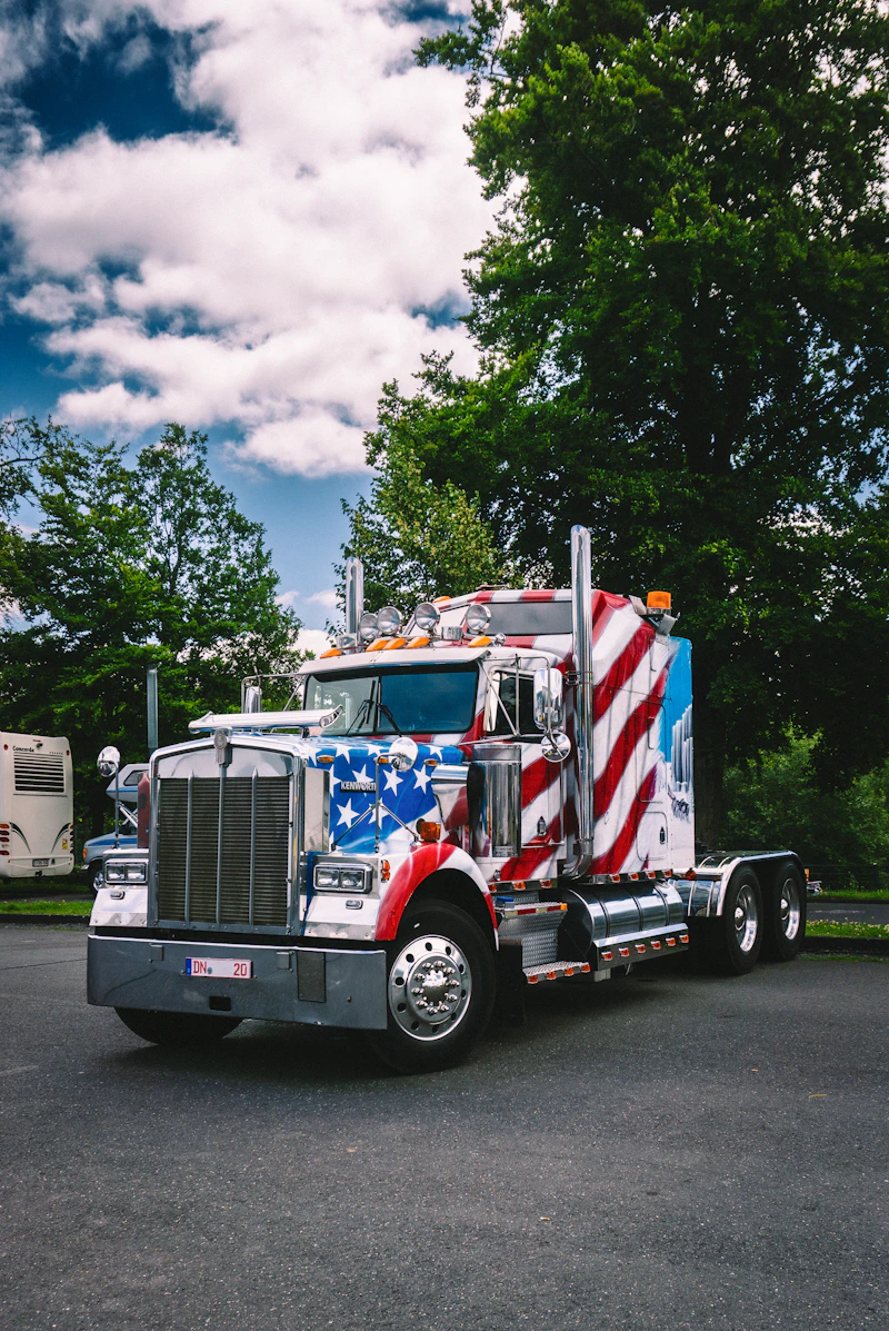 American flag semi truck