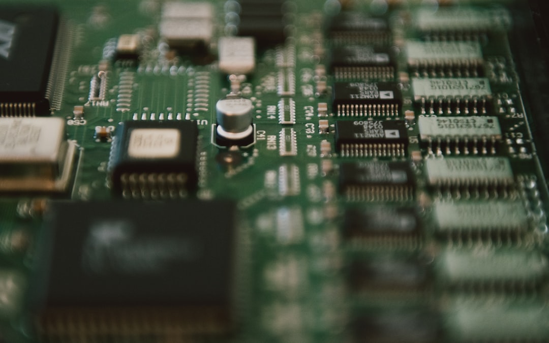 A close up of a computer mother board