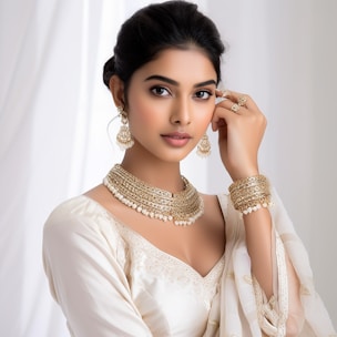 A beautiful woman in a white dress posing for a picture