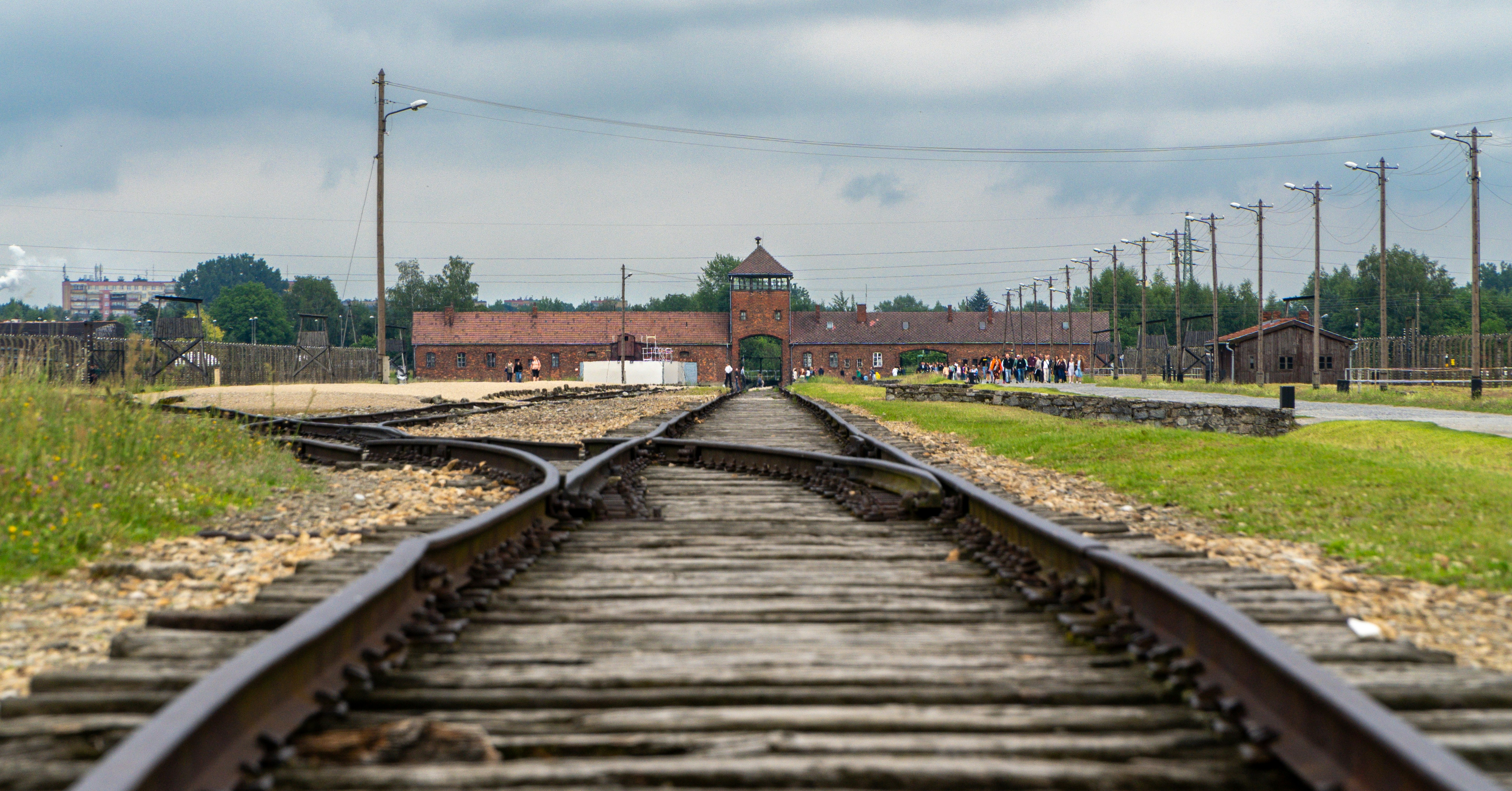Photo of the railway track into Auschwitz Camp. Photo taken with Sony a6700 in early summer 2024.
