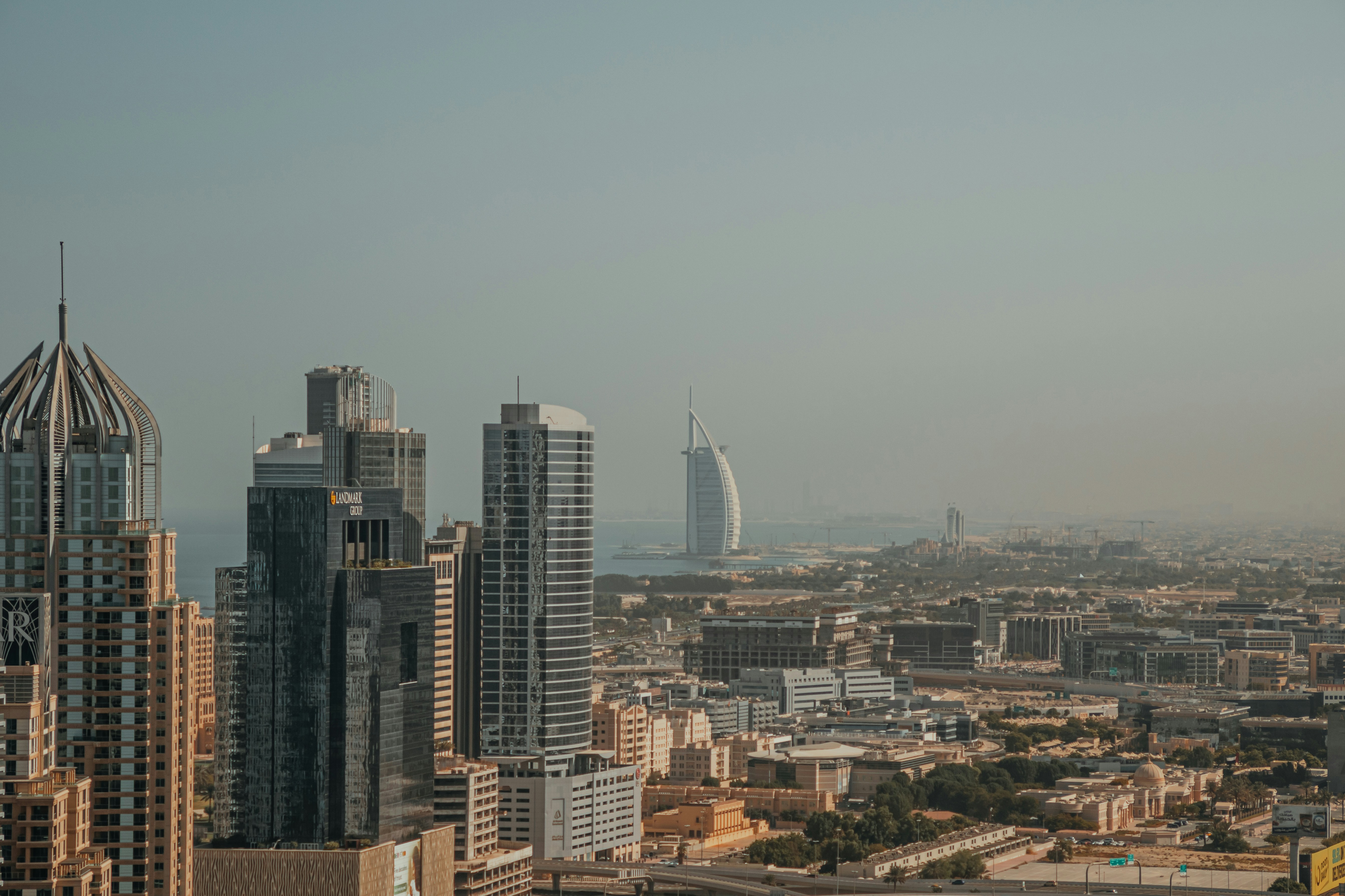 Stunning panoramic view of city skyline with skyscrapers