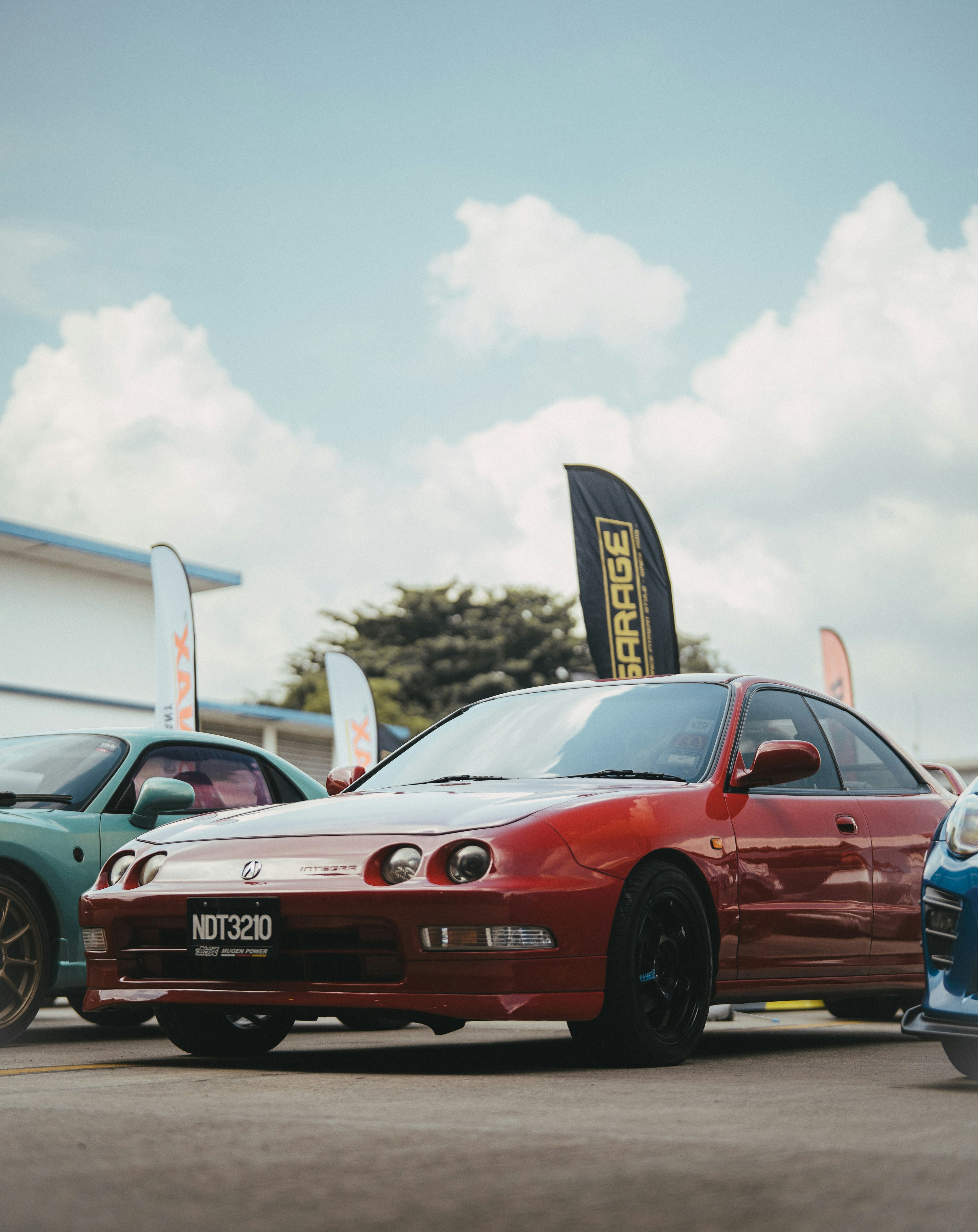 A couple of cars parked next to each other