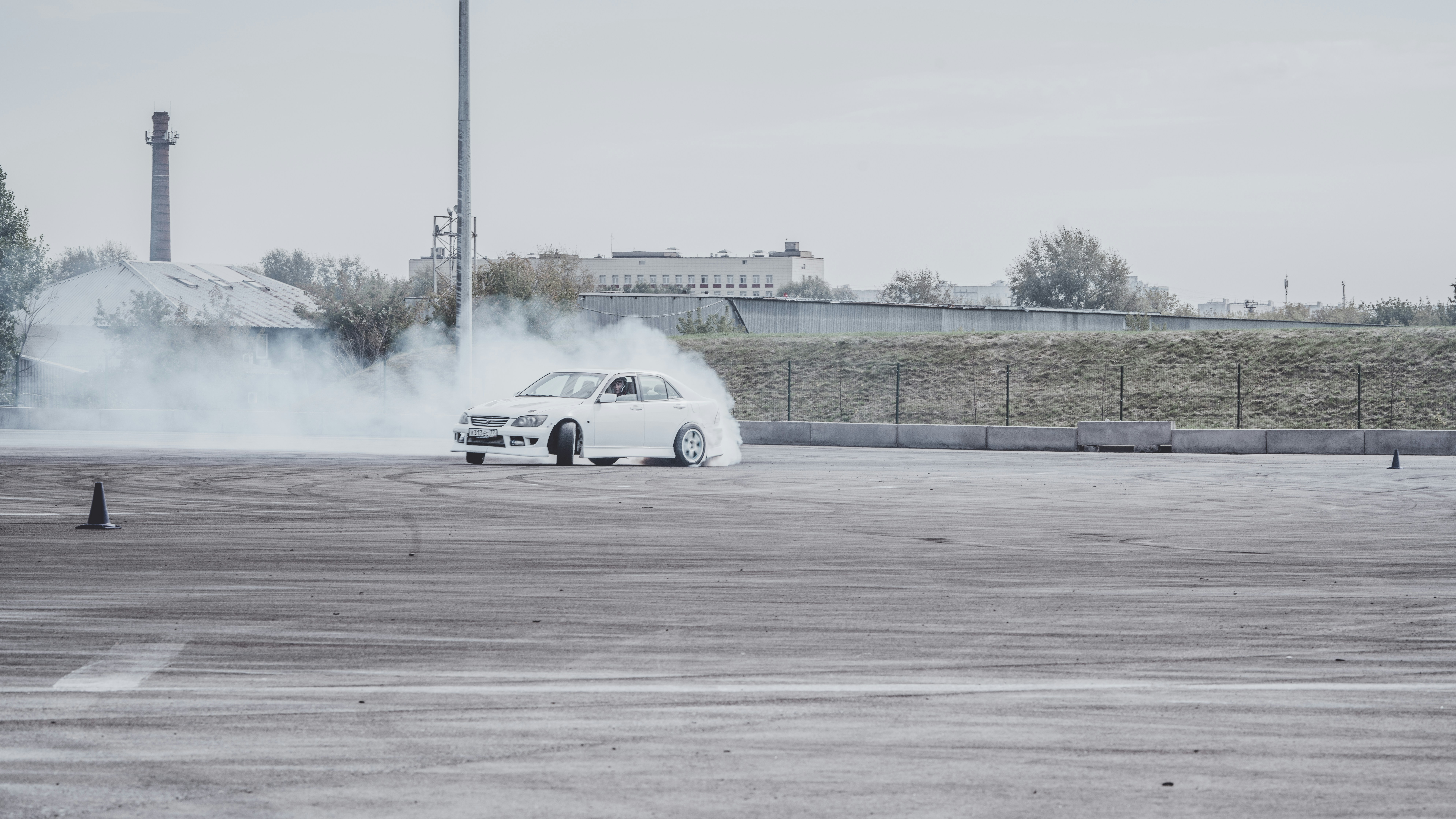 A car that is sitting in a parking lot