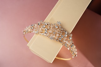 A close up of a ring on a box