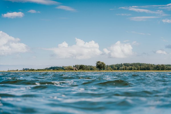 A body of water with a small island in the distance — Saaremaa, Estonia