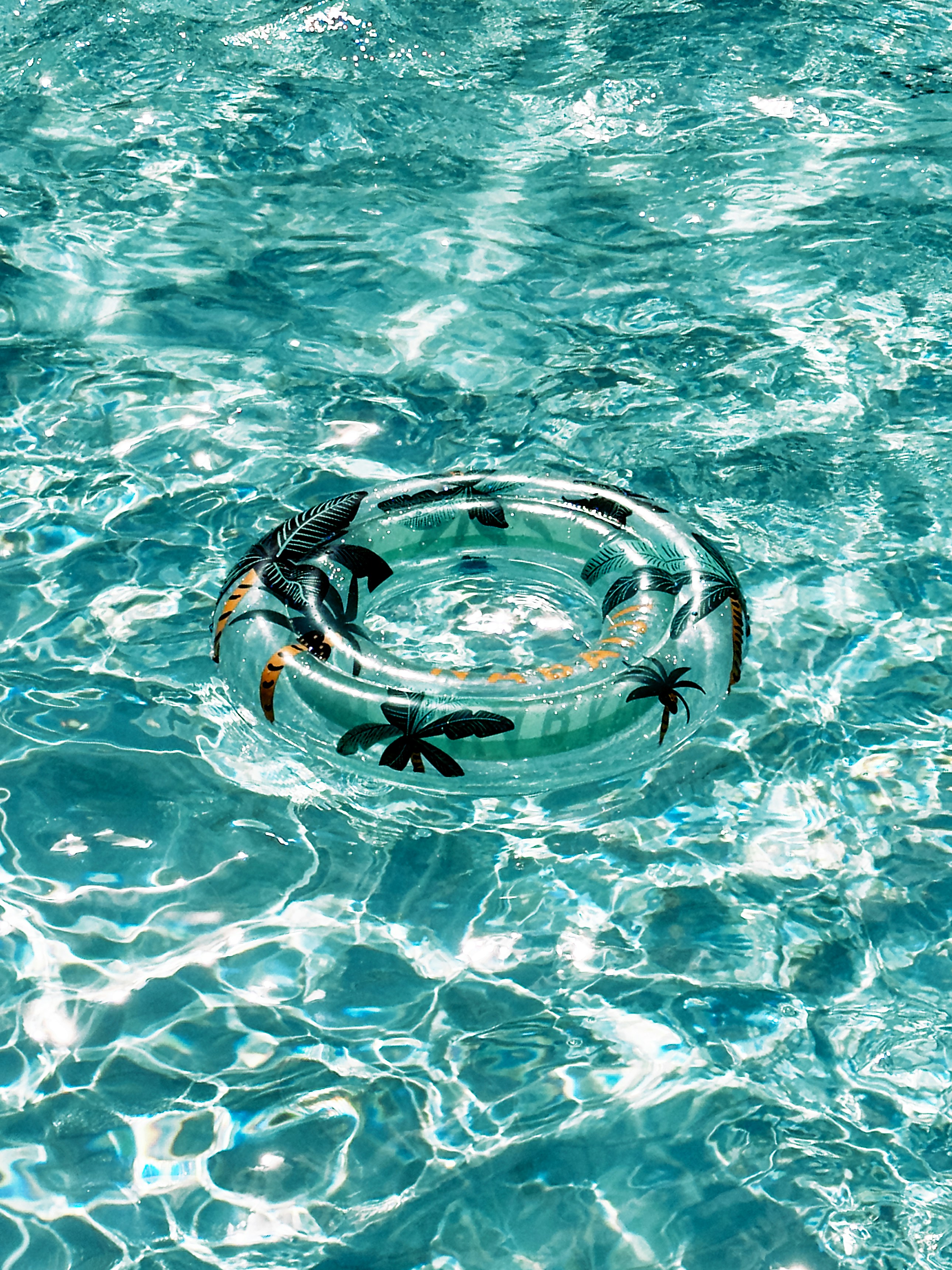A ring floating in a pool of water