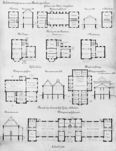 A drawing of a plan of a building