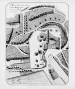 An old map of a park with lots of trees