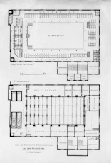 A plan of a building with a swimming pool