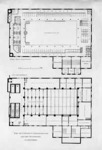 A plan of a building with a swimming pool