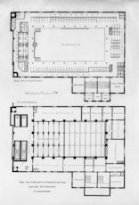 A plan of a building with a swimming pool