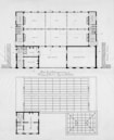 A plan of a building with two floors and a second floor