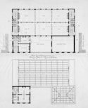 A plan of a building with two floors and a second floor