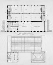 A plan of a building with two floors and a second floor