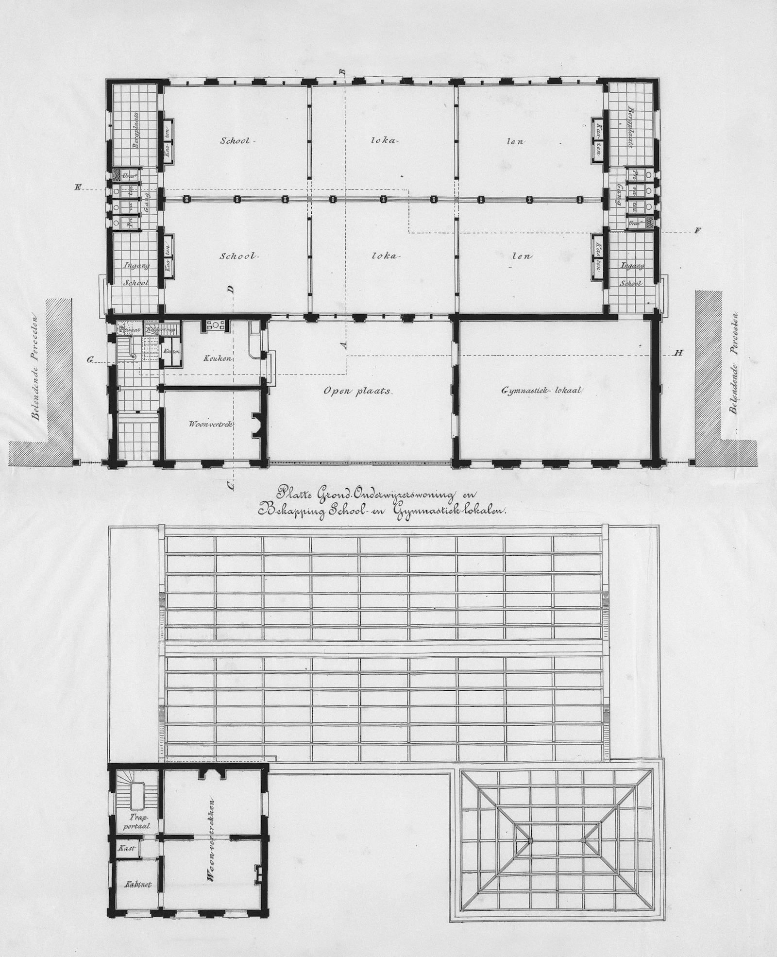 Fire strategy plan with annotated escape routes on a floor plan