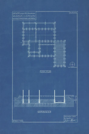 Architectural blueprint of a building plan