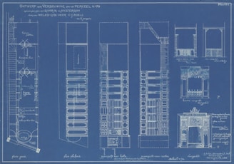 A blueprint of a building with a bunch of windows