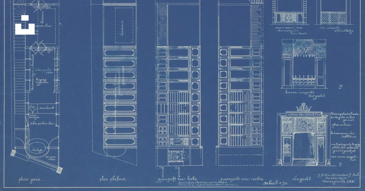 A blueprint of a building with a bunch of windows photo – Free Building ...