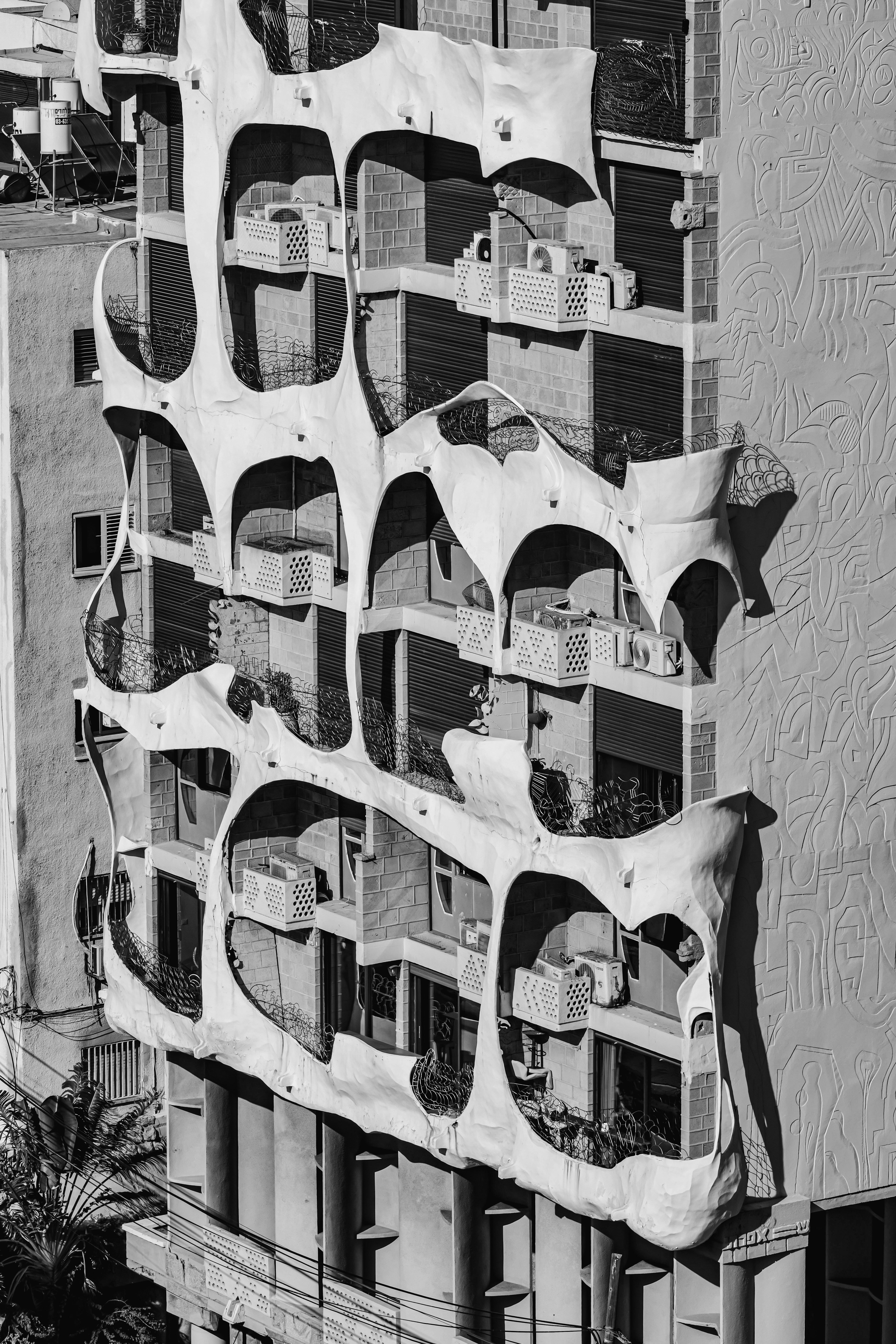 A very tall building with lots of windows