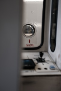 A close up of a door handle on a door