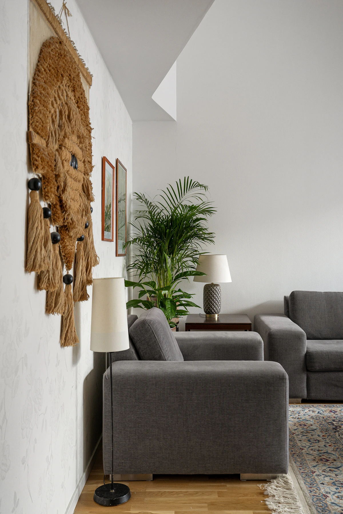Living room furnished with a rug and comfortable seating