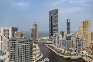 A view of a river running through a city